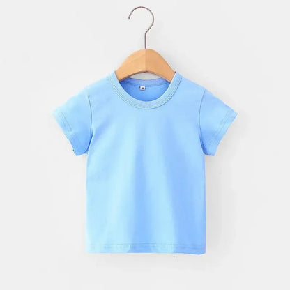 Summer Girls T Shirts Yellow Red Short Sleeve Baby Boy T Shirt White Tee Shirt Cotton Girls Tops For Children Clothes