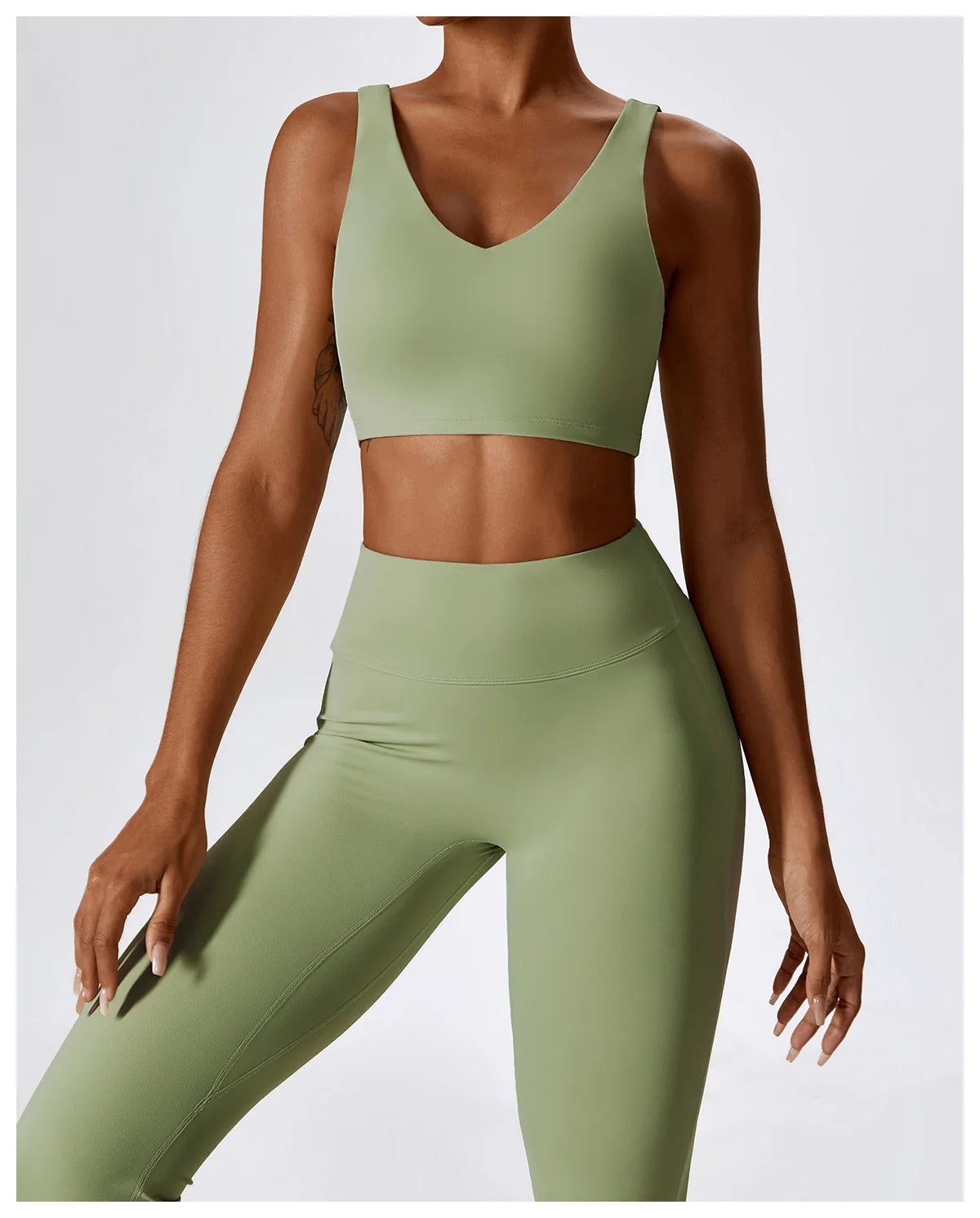 Women Yoga Set – Seamless Sportswear Gym Legging & Fitness Bra Crop Top