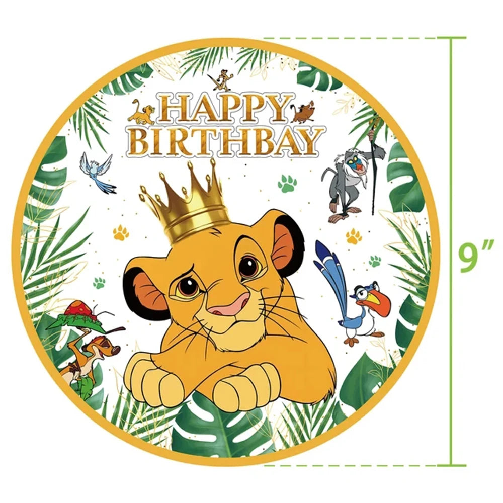 Lion King Birthday Party Supplies - Disposable Tableware Set with Cups Plates Napkins