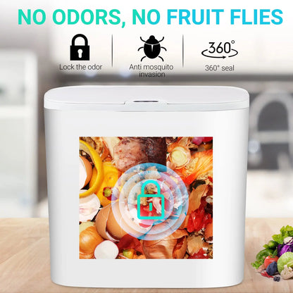 Touchless Motion Sensor Trash Can - Automatic Waterproof Slim Garbage Bin for Bathroom and Kitchen