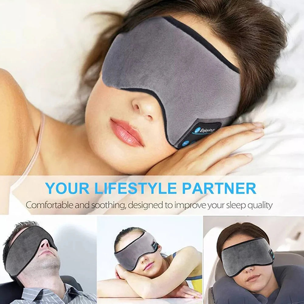 1pc Bluetooth Earphones Sports Sleeping Headband Elastic Wireless Headphones Music Eye Mask Wireless Bluetooth Headset Headband