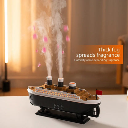 Titanic Ship Model Humidifier  Essential Oil Diffuser - Colorful Jellyfish Night Light - ZOOMNSTORE