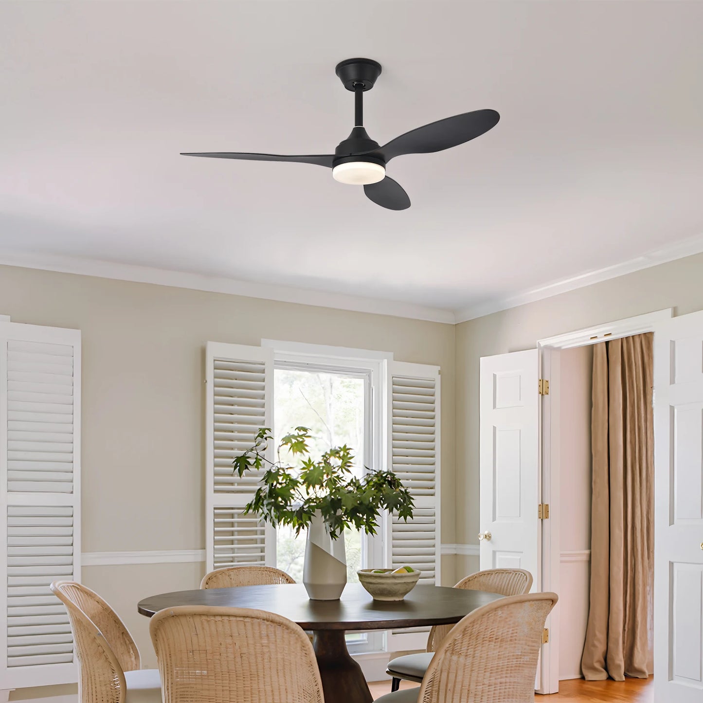 Ceiling Fan With Light,25 Inch/42 Inch/52 Inch Low Profile Ceiling Fan with remote control, For Indoor and Covered Outdoor