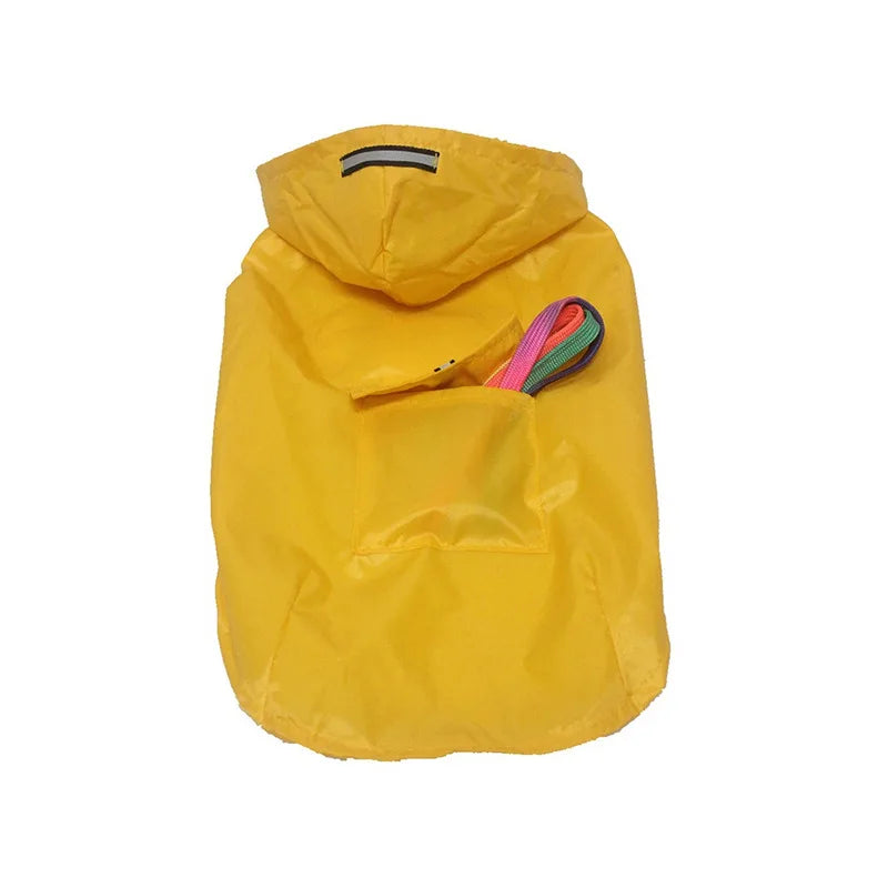 Dog Raincoat Waterproof Hoodie Jacket Rain Poncho Pet Rainwear Clothes with Reflective Stripe for All Sizes Big Puppies