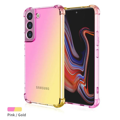 Gradient Airbag Shockproof TPU Case for Samsung Galaxy S26 Ultra S25 Edge S24 S23 FE S23 S22 Plus S21 Protective Cover Funda