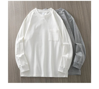 Men's Long Sleeve T Shirt - DUKEEN Heavyweight Cotton Crew Neck Casual Tee
