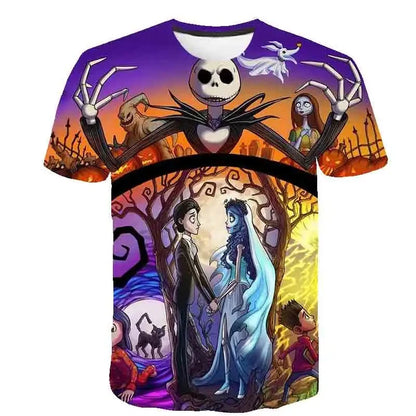 Halloween Skull Graphic Tee - Mens Hip Hop Streetwear T-shirt - ZOOMNSTORE