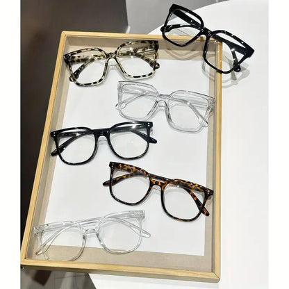 Blue Light Glasses - 6Pcs Square Frame Reading Glasses with Transparent Polycarbonate Lenses