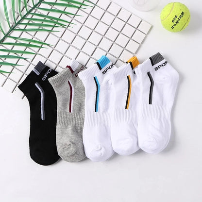 5 Pairs/Lot Spring Summer Men's Socks Breathable Ankle Cotton Sport Socks Mesh Casual Athletic Thin Short Sokken Size 38-48