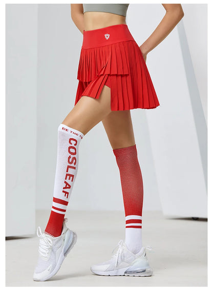 Women Sports Mini Pleated Skirt Golf Tennis Skirts High Waist Double Layer Gym Fitness Running Yoga Athletic Workout Skort