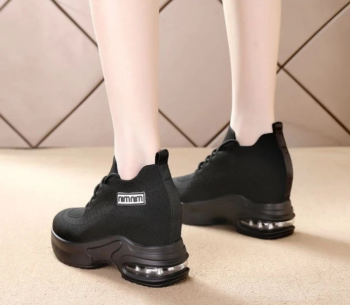 Super Thick Sole High Elevated Sneakers 2025 Summer New Breathable Mesh Women's Comfortable Shoes Casual Shoes for Women