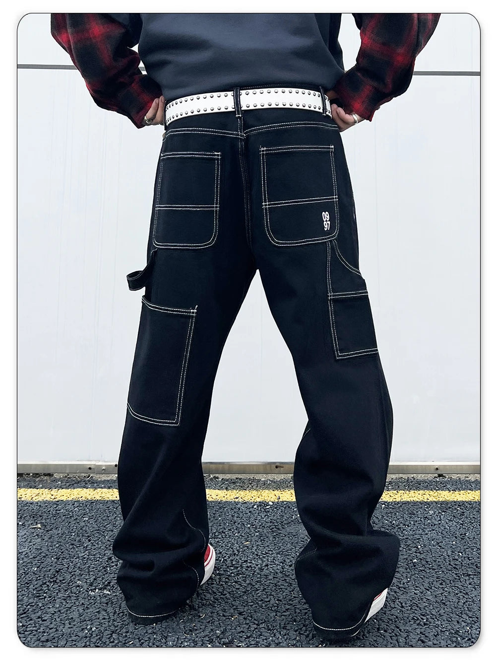 Liys Retro Black Fashion Work Jeans Men Casual Straight-Leg Classic Work Denim Trousers Korean Brand Pant Men's Summer Pants