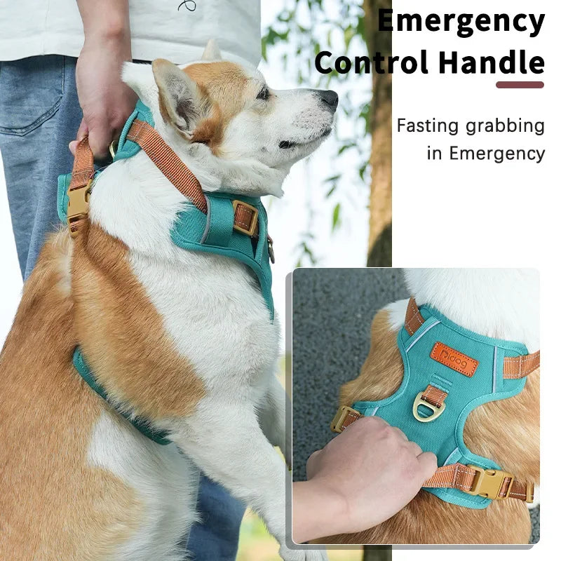 Retro pet chest strap, explosion-proof, reflective dog chest strap, anti-breaking dog leash