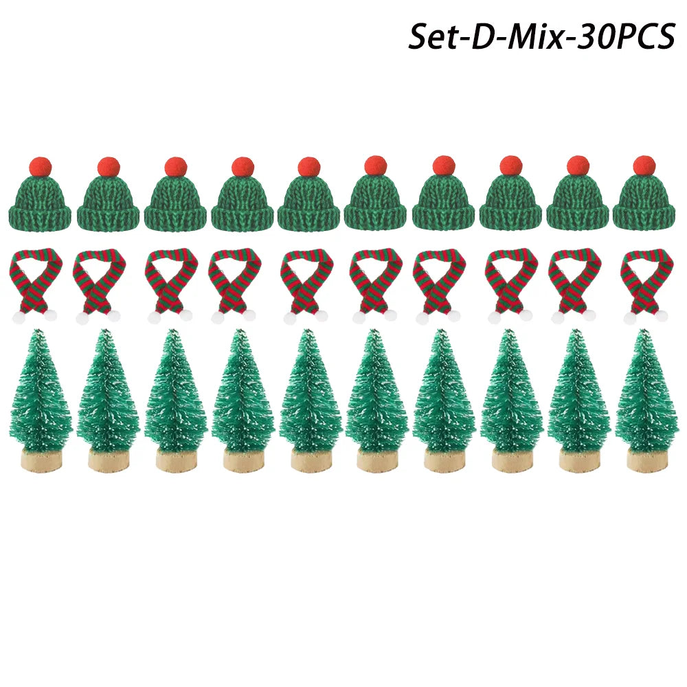 Mini Christmas Hat and Scarf Set - DIY Holiday Party Decoration