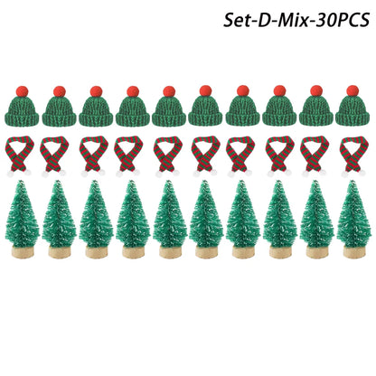 Mini Christmas Hat and Scarf Set - DIY Holiday Party Decoration