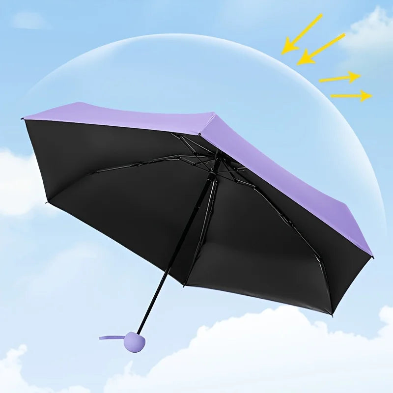 Compact Travel Mini Umbrella Uv Protection Capsule Umbrella 5 Fold Ultra Lightweight Sunshade Umbrellas Protable Manual