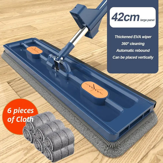 360 Rotating Microfiber Flat Mop - Self-Contained Lazy Floor Cleaner