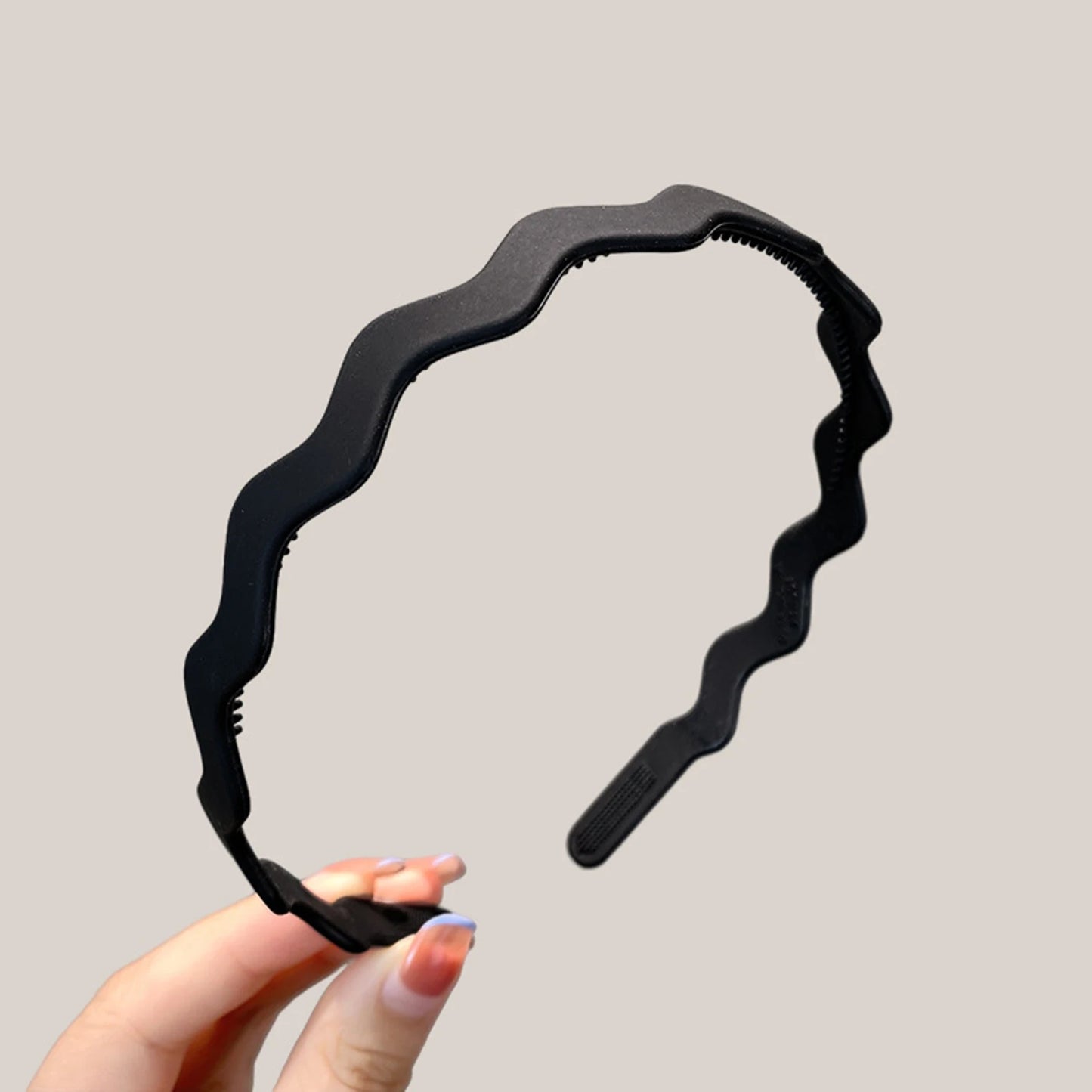 Unisex Metal Wavy Spring Hair Hoop Black Non Slip Outdoor Sports Headbands For Women Men Simple Hairband Face Washing Headdress