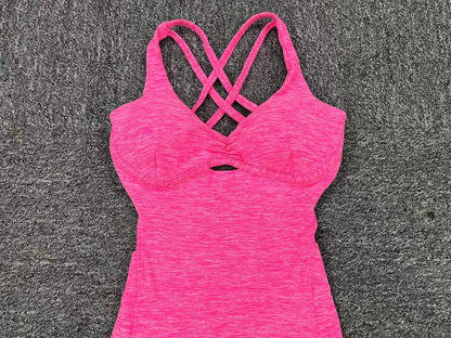 Women Yoga Jumpsuit - Push Up Backless Sportswear, Breathable Quick Dry Activewear