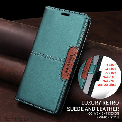 Flip Leather Case for Samsung Galaxy S26 S25 S24 S23 FE S22 S21 S20 Plus Note20 Ultra A17 A37 A16 A36 A56 A26 Wallet Phone Cover