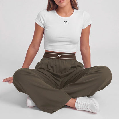 2026 Women's Loose Casual Sports High Waist Yoga Pants Breathable and Comfortable Versatile Trousers Women Wide Leg Sports Pants