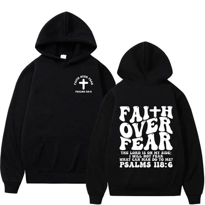Faith Over Fear Hoodie - Christian Vintage Sweatshirt for Men  Women - ZOOMNSTORE