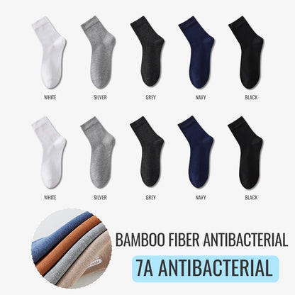 Antibacterial Bamboo Socks – Men’s Business Dress Socks, Thin Deodorant Crew, 5-Pack
