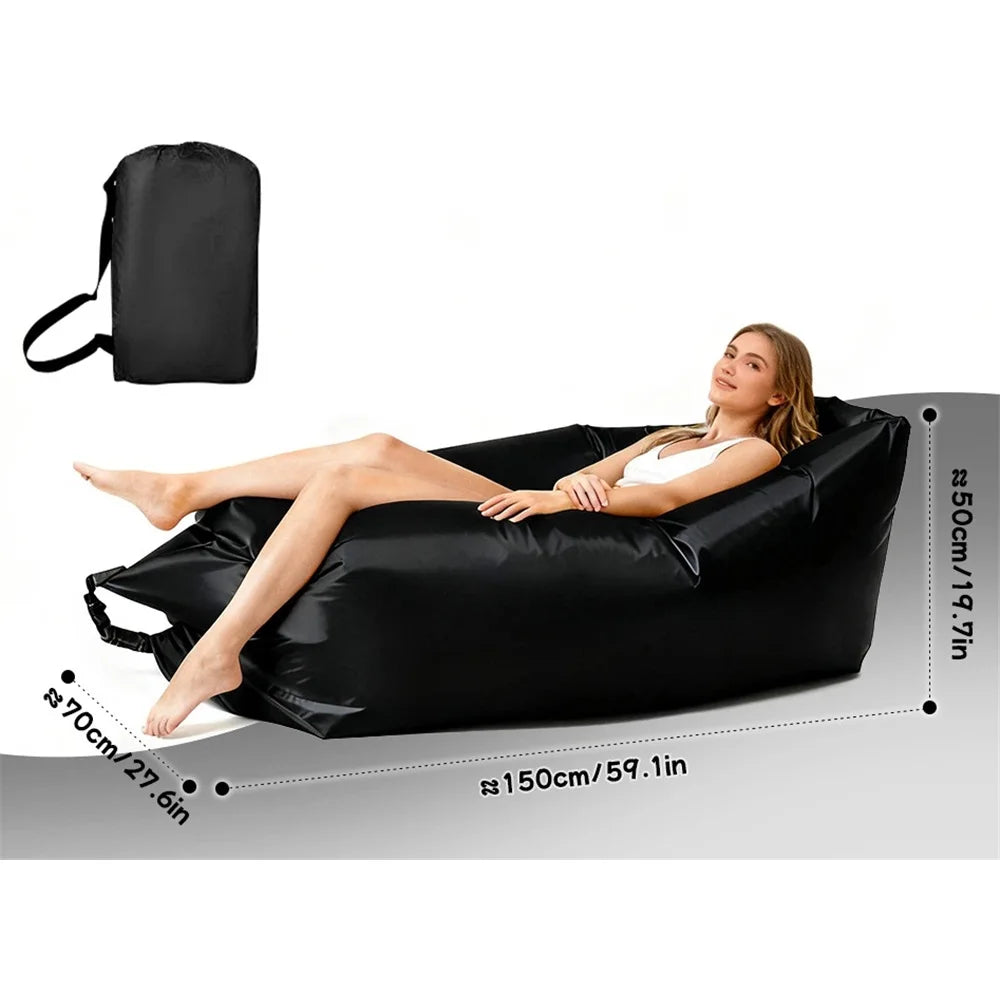 Portable Air Sofa Waterproof Fast Inflatable Lounger for Beach Camping Picnic Lightweight Durable Lazy Couch with Carry Bag