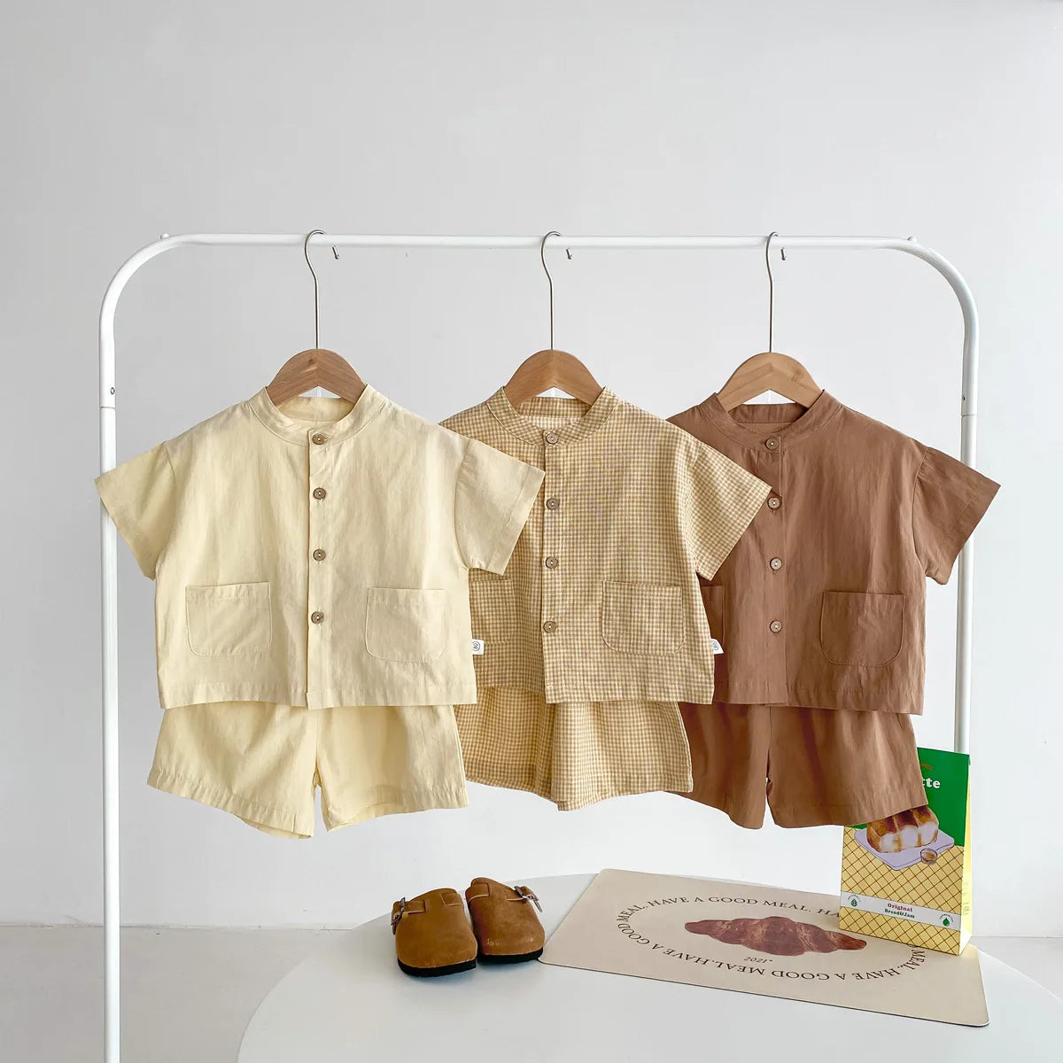 MILANCEL Chidren Clothing Set Casual Boys Suit  Short Sleeve Shirt And Pants 2 PCs Clothes Suit