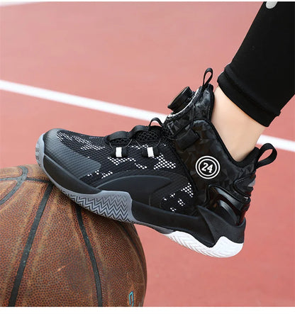 Kids Basketball Shoes - Boys Sneakers Non Slip Outdoor Sport Trainer Shoes