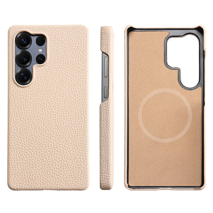 Magsafe Case Samsung - Genuine Cowhide Leather Magnetic Phone Protector for Galaxy S24 Ultra