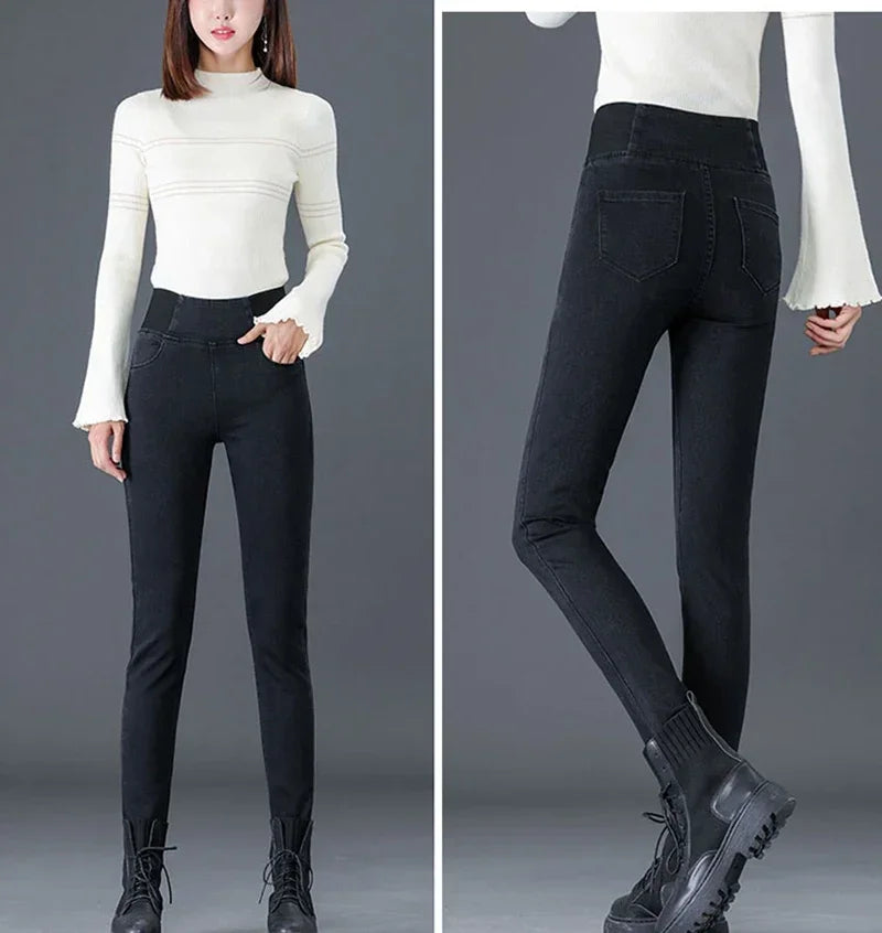 New Elastic Waist Skinny Jeans Women Spring Slim Stretch Denim Pants Vintage Pencil Vaqueros Mom Pantalones De Mujer PTKPCC
