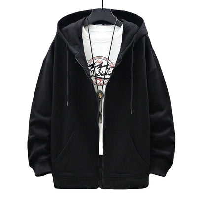Women Solid Hoodies Coat Harajuku Basic Long Sleeve Spring Autumn Loose Zip Up Casual Oversized Sweatshirts Jacket with Pocket