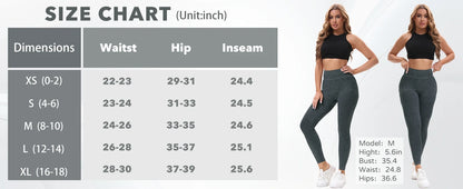 High Waisted Yoga Leggings - Seamless Butt Lifting Tummy Control Pants for Women