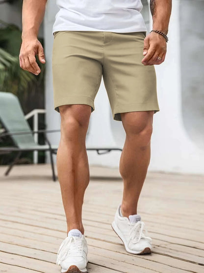 Summer Men's Lightweight Stretch Casual Golf Shorts Comfortable Knee Pants for Hiking Business Streetwear