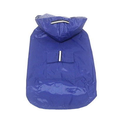 Dog Raincoat Waterproof Hoodie Jacket Rain Poncho Pet Rainwear Clothes with Reflective Stripe for All Sizes Big Puppies