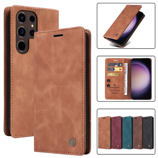 Ultrathin Leather Flip Case For Samsung Galaxy S26 S25 S24 S23 FE S22 Ultra S21 S20 Plus Note 20 5G Business Wallet Phone Cover