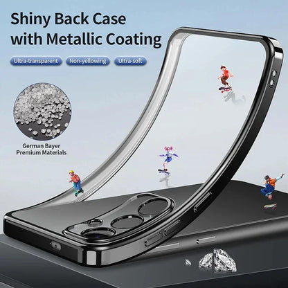 Plating Silicone Soft Case For Samsung Galaxy S26 Ultra S25FE S24 S23 FE Plus A57 A37 A56 A36 A16 A17 Transparent Clear Cover