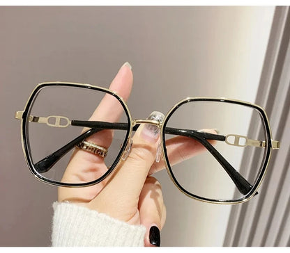 Anti Blue Light Glasses – Oversized Polygonal Frames with Transparent Acrylic Lenses