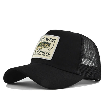 High Quality Fishing Embroidery Baseball Cap for Men Women Outdoor Fishing Snapback Mesh Hat Breathable Sunshade Dad Trucker Hat