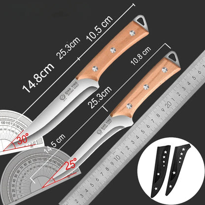 Professional Stainless Steel Fillet Knife - Forged Boning  Fish Slicing Knife with Wooden Handle