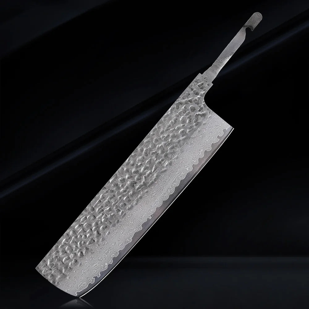 Damascus Steel VG10 Chef Knife Blank - Hand Forged Kitchen Knife Making Tool