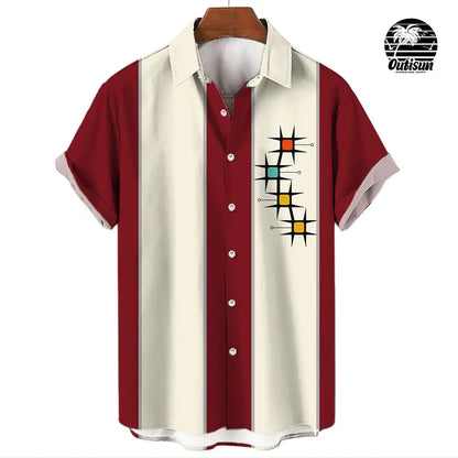 New Hawaiian Shirts for Men Casual Button Down Short Sleeve Unisex Striped 3D Print Summer Beach European Size S to 5XL
