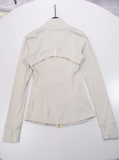 Gold zipper jacket and yoga pants set, sportswear, quick-dry and breathable, slimming and lightweight, tight-fitting