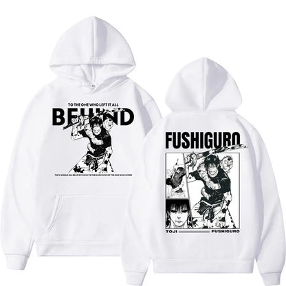 Anime Jujutsu Kaisen Fushiguro Toji Retro Hoodies Men's Harajuku Vintage Manga Long Sleeve Fleece Loose Fashion Casual Tracksuit