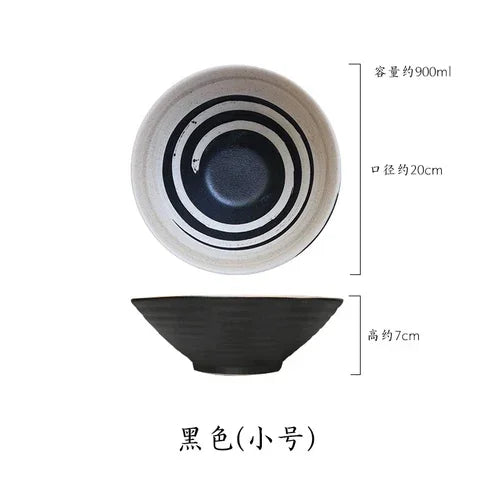Japanese Ramen Bowl Set - Large Ceramic Tableware for Beef Noodle Soup