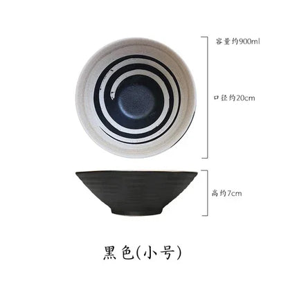 Japanese Ramen Bowl Set - Large Ceramic Tableware for Beef Noodle Soup