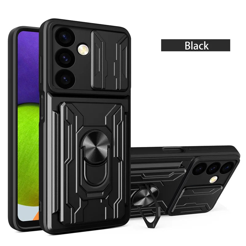 Case For Samsung Galaxy S26 S25 S24 S23 S20 S21 S22 Ultra Plus FE Note 20 Ultra Cover Grade Card Slot Armor Fundas Coque