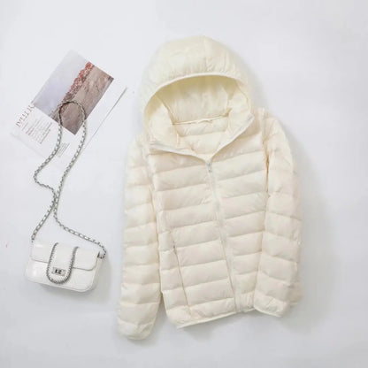 Women Puffer Jacket - Plus Size Jackets, Lightweight Down Coat With Zipper Closure