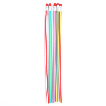 6/1Pcs Magic Bendy Flexible Soft Pencil with Eraser Colorful Creative Novelty Bend Pencils for Kids Student Gift School Supplies